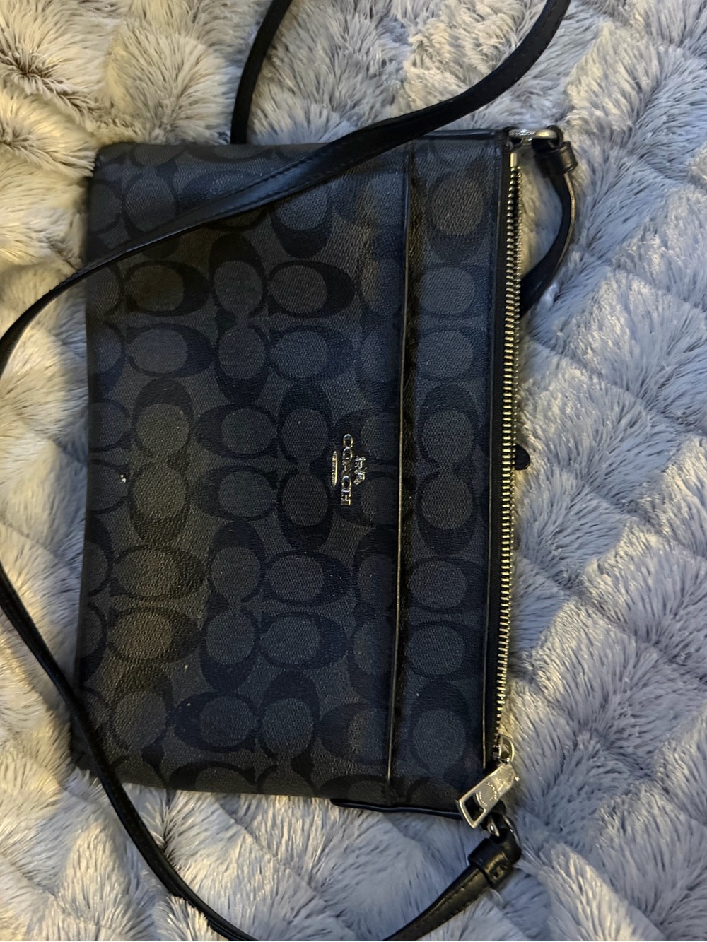 Coach Black Signature Jacquard Crossbody Shoulder Bag
